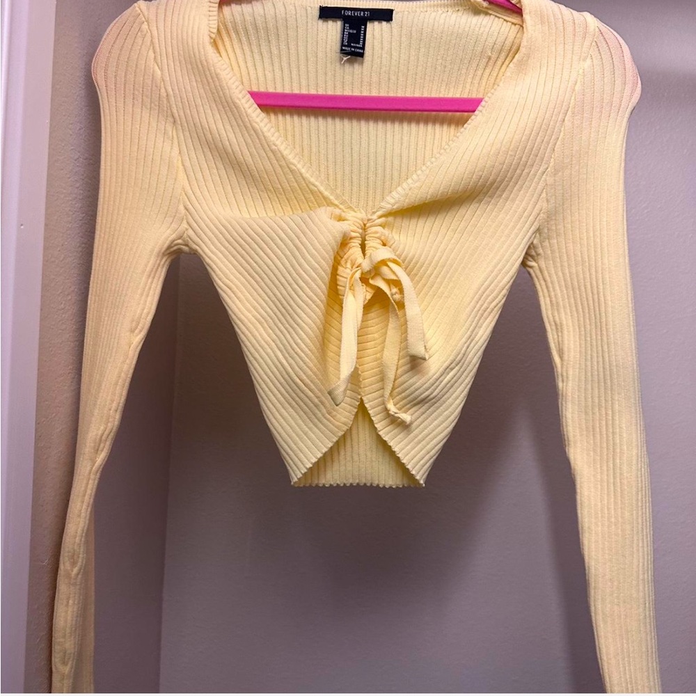 Yellow crop blouse